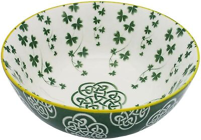 #ad Kitchen Bowl Celtic Knot Green Shamrock Bone China Traditional Irish 5.5 in $10.80