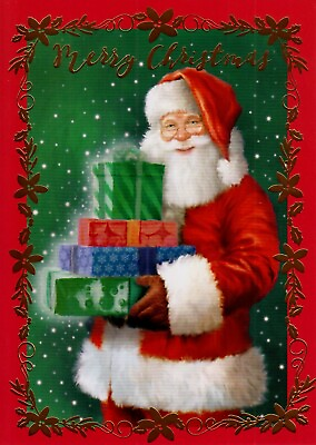 #ad Christmas Santa Claus With Presents For Her For Him Greeting Card $2.95