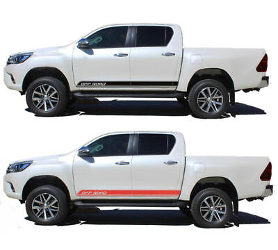 #ad 2 PCS Off Road Car Sticker For Toyota Hilux Side Door Stripe Graphic Vinyl Decal $38.00