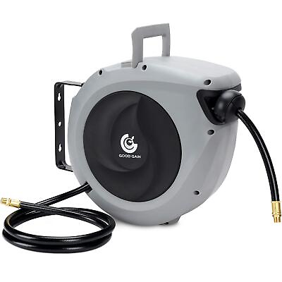 #ad #ad Air Hose Reel Retractable 3 8 in. x 50 ft Hybrid Polymer Hose Retractable Au... $92.00