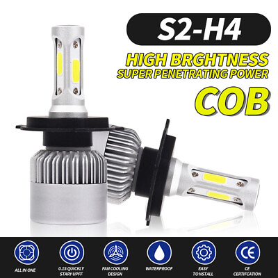 #ad H4 HB2 9003 LED Headlight Kit 6000W 1000000LM 3 Sided Hi Lo Beam Power Bulb $11.99