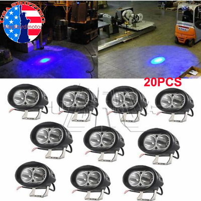 #ad 20PCS LED Forklift Truck Blue Warning Lamp Safety Working Spot Light 9 80V IP68 $275.99