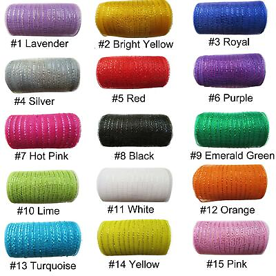 #ad 6quot;x5 yd Deco Mesh Roll Metallic Spring Easter Floral Craft Wreath Ribbon NEW $2.94