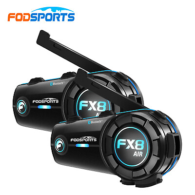 #ad 2X Fx8 Air Motorcycle Helmet Intercom Wireless Bluetooth Headset 1KM Interphone $106.95