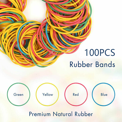 #ad 100PCS Elastic Sturdy Rubber Bands Multicolor $5.51