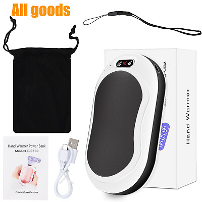 #ad 10000mAh Rechargeable Hand Warmers USB Power Bank Electric Pocket Heater Warmer $10.99