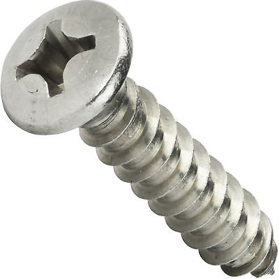 #ad #12 Self Tapping Sheet Metal Screws Phillips Oval Head Stainless Steel All Sizes $289.51