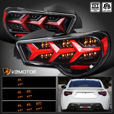 #ad Jet Black Fits 2013 2016 Scion FRS 86 LED Tail LightsSequential LED Signal Lamp $229.38