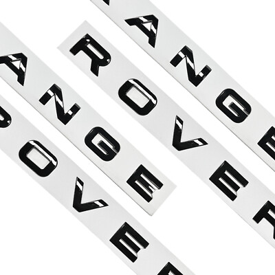 #ad 2Pcs Gloss Black Front Rear Emblem For RANGE ROVER Letter Nameplate Sport Evoque $24.99