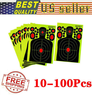 #ad 14.5#x27;#x27; Reactive Splatter Gun Rifle Pistol Shooting Targets Paper 10 100Pcs USA $29.97