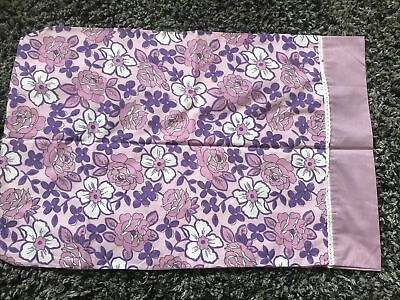 #ad Vintage Dan River Dantrel Purple Flower Power Standard Pillow Case Muslin $19.00