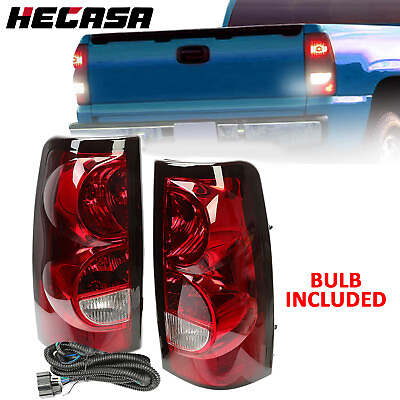 #ad Fit For 2003 06 Chevy Silverado 1500 2500 3500 Pickup Red Tail Lights W Bulbs $44.00