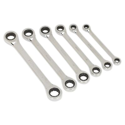 #ad Sealey Double End Ratchet Ring Spanner Set 6pc Metric S0636 GBP 39.99