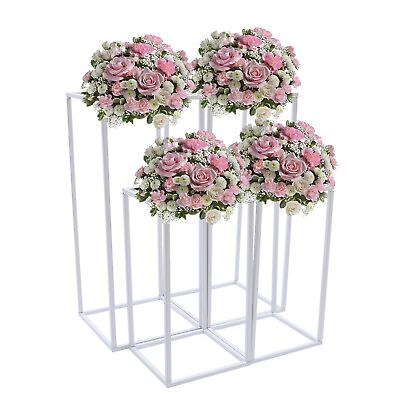 #ad 4pcs Geometric Metal Flower Rack Vase Column Stand Wedding Centerpiece 40cm60cm $26.93