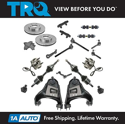 #ad TRQ 21 Piece Steering Suspension Brake Kit Control Arms Axles Tie Rods Brakes $489.95