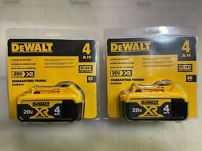 #ad Genuine 2 Pack DEWALT DCB204 20V MAX 4AH Li Ion Battery NEW IN PACKAGE $73.00