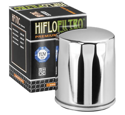 #ad Hiflofiltro HF170C Chrome Oil Filter for Harley Davidson Motorcycle $12.85