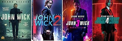 #ad John Wick Complete Keanu Reeves Movies Series Chapter 1 4 1 2 3 4 NEW DVD SET $13.90