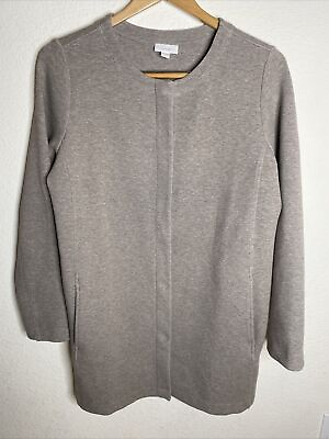 #ad Pure Jill Cotton Blend Neutral Cotton Blend Jacket Hidden Snap Front Size S $8.40