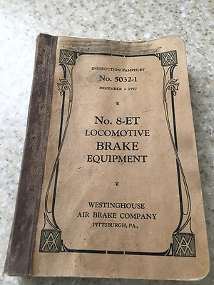 #ad 1937 Westinghouse #8 Locomotive Brake Equipment Railroad Manual ET Antique $10.99