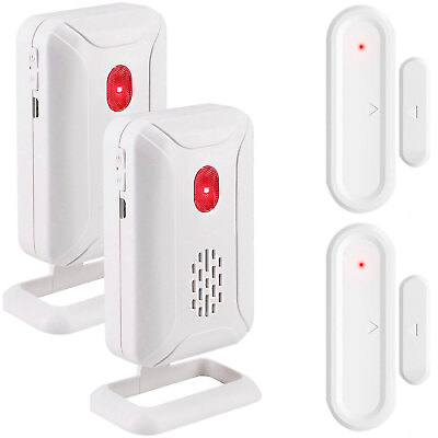 #ad Door Chime Wireless Door Open Sensor Window Alarm 918 FT 36 Chime Home Secure ×2 $39.84