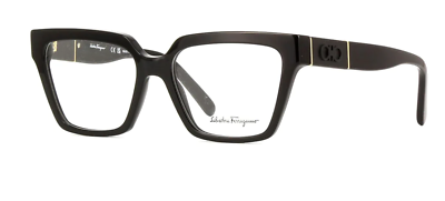 #ad New FERRAGAMO SF2919 001 52mm Black Thick Square Eyeglasses Frames Italy $94.90