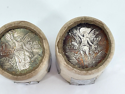 #ad 2 20 Coin 1985 Original Bank Wrapped Rolls Mexican Libertad $2498.00