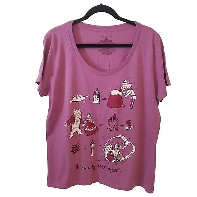 #ad Disney 2XL Cotton Blend Happily Ever After Princess Short Sleeve Tee $26.95