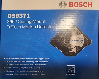 #ad NEW Bosch 360 Degree Ceiling Mount TriTech Motion Detector DS9371 Black $49.99