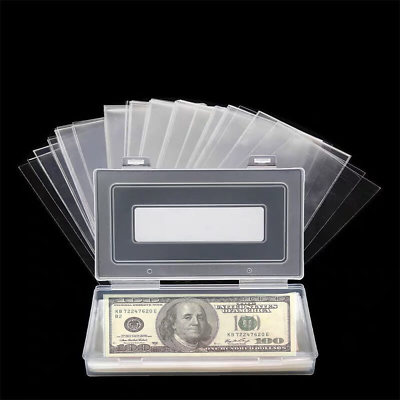 #ad Money Sleeve for Bills Dollar Bill Holder with Storage Case 100 Pieces Paper $9.21
