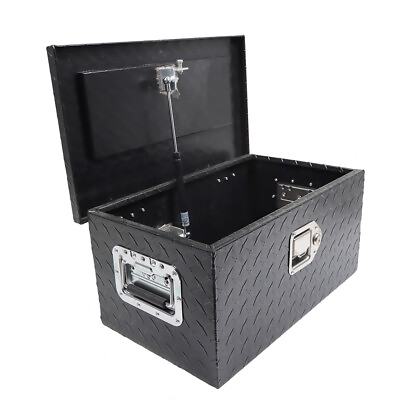 #ad Black 20 Inch Aluminum Diamond Plate Tool Box w Keys For Pickup Trailer $73.11