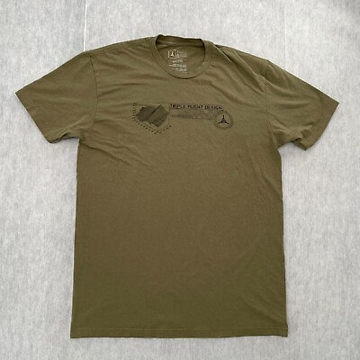 #ad Triple Aught Design Shirt Adult Large Green Cotton Dual Print Graphic Logo Men L $39.96