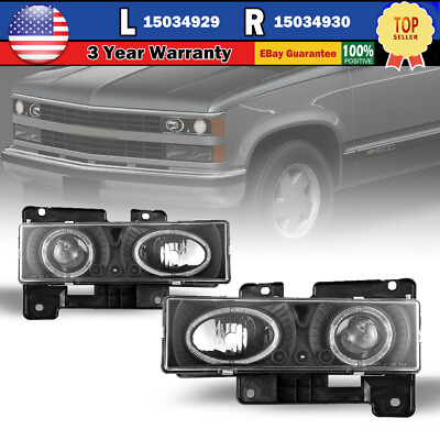 #ad For 88 99 Chevy GMC C K 1500 2500 Suburban 95 00 Tahoe Headlights Projector 2PCS $89.99