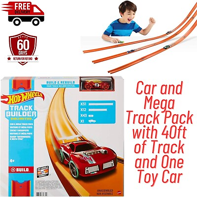 #ad 40 Feet Hot Wheels Kids Car Toy Stunt Track and Builder Pack w Racing Play Set $33.89