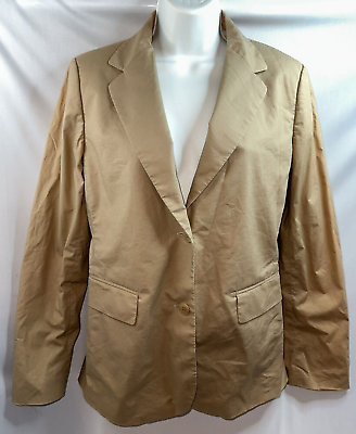 #ad Calvin Klein Women#x27;s Size 4 Blazer Jacket Pockets Buttons Lined Beige Cotton $24.99