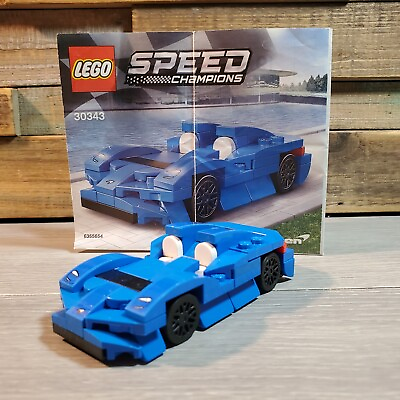 #ad Lego 30343 Speed Champions McLaren Blue Car 86 Piece Built Fast Ship $9.95