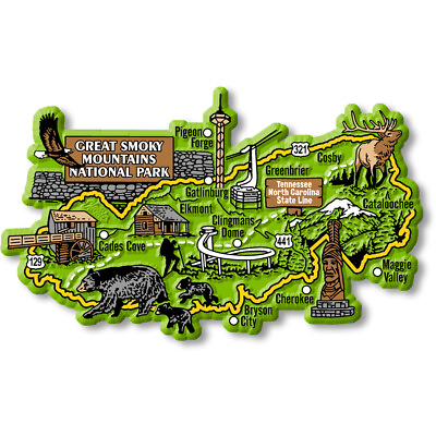 #ad Smoky Mountain National Park Map Magnet by Classic Magnets $7.99