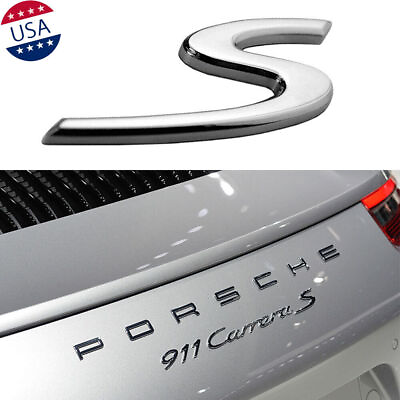 #ad 1X S Letter Car Rear Lid Trunk Boot Emblem For Porsche Cayenne Cayman 911 a $11.50
