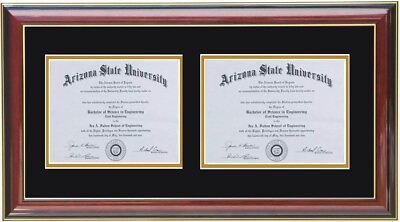 #ad Double diploma frame MAHOGANY RC H 8x611x8.511x148x107x910x1311x1414x17 $205.97