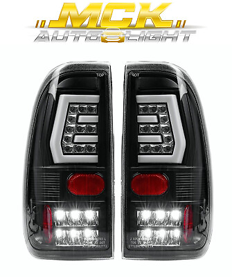#ad Fit 1997 2003 FORD F 150 LED TAIL LIGHTS BLACK CLEAR $349.00
