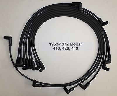 #ad Big Block MOPAR 383 400 413 426 440 1959 1972 BLACK HEI 8mm Spark Plug Wires USA $55.87