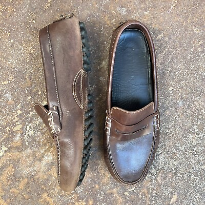 #ad Cole Haan Mens Air Grant Canoe Leather Driving Loafer Size 9.5 M Brown Preppy $27.88