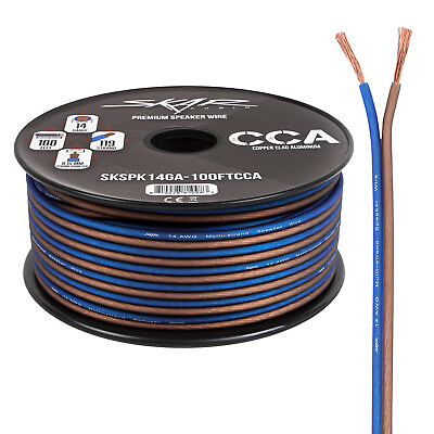 #ad Skar Audio 14 Gauge CCA Car Audio Speaker Wire 100 Feet Matte Brown Blue $18.69