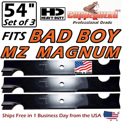 #ad COPPERHEAD 3 PACK 54quot; HD BAD BOY MZ MAGNUM MOWER BLADES 038 0005 00 MADE IN USA $52.95