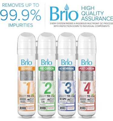 #ad BRIO MI4PKRO 4 Stage Filter Replacement Kit Reverse Osmosis Retails $153 $90.45
