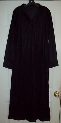 #ad CAFTAN LOUNGE DRESS BLACK NYLON TRICOT 54quot; Chest * 54quot; Length 2X 3X $50.99
