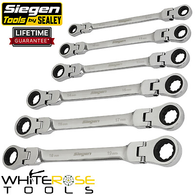 #ad Siegen by Sealey Flexi Head Double End Ratchet Ring Spanner Set 6pc Metric GBP 52.60