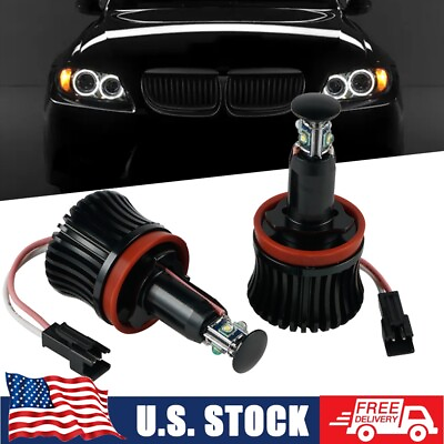 #ad BEVINSEE H8 LED Angel Eye Bulb Halo Ring Bulb Cold White Lights Fits For BMW E70 $29.90