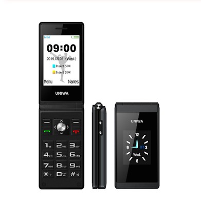 #ad UNIWA X28 2G GSM Clamshell Flip Cell Phone Senior Big Push Button Mobile Phones $45.25