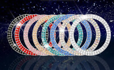 #ad 2PC Crystal Rhinestone Engine Start Ring StickerKey Ignition Knob Glitter Ring $5.69